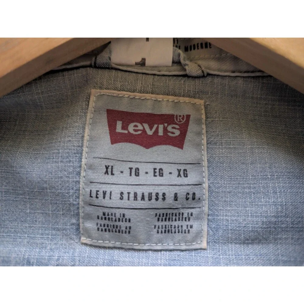 Levi Strauss Blue Denim Long Sleeve Shirt Mens XL